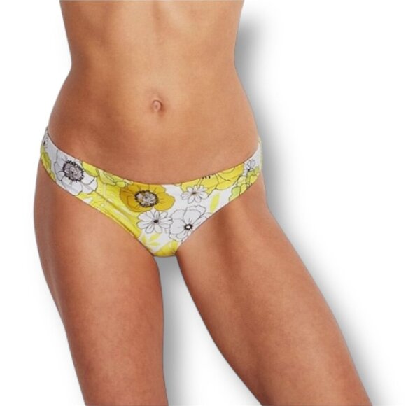 Seafolly US 6 Summer of Love High Cut Bikini Bottom Yellow Floral NWT Swim Pant - Picture 3 of 11
